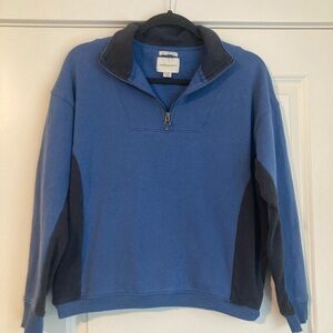 American Eagle Outfitters Blue Oversized Quarter-Zip Sweater